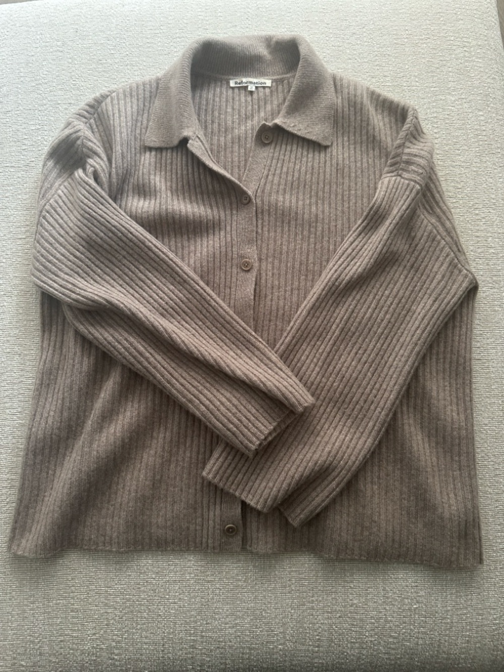 Reformation Oatmeal Fantino Cashmere Sweater - Picture 3 of 5